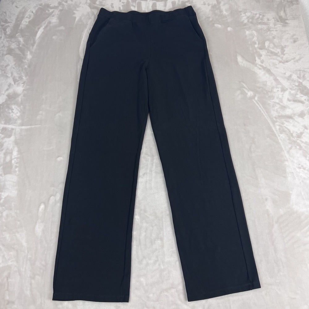 Saint Sofia Pants Womens 10 Black Relaxed Pull On Organic Cotton Lounge Minimal